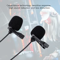 dual head clip on lapel microphone omnidirectional condenser recording micfor computer laptop mobile phone