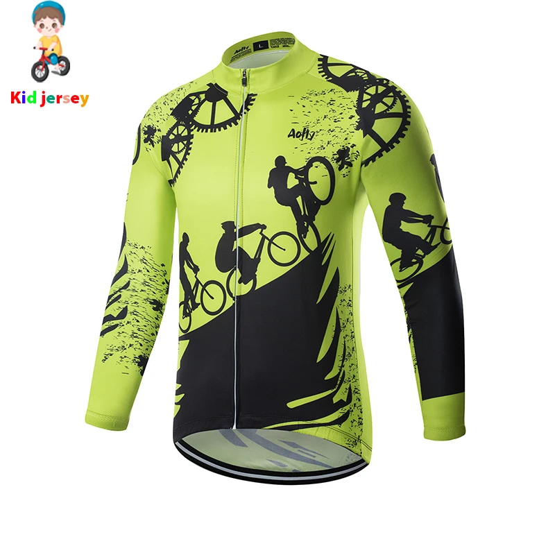 Детские комплекты велосипедных Джерси с длинным рукавом для мальчиков и девочек