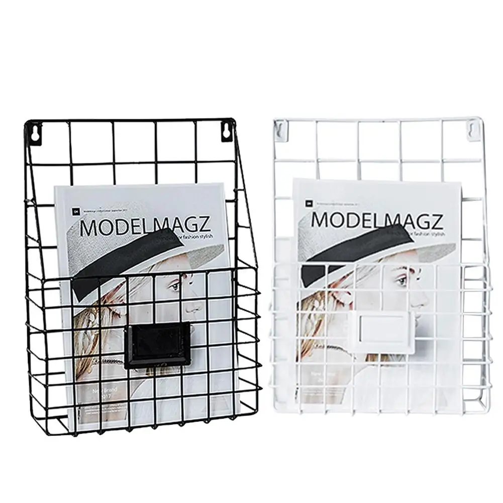 

Wrought Iron Magazine Rack Innovative Simple Wall Decorative Rack Newspaper Document File Storage Shelf