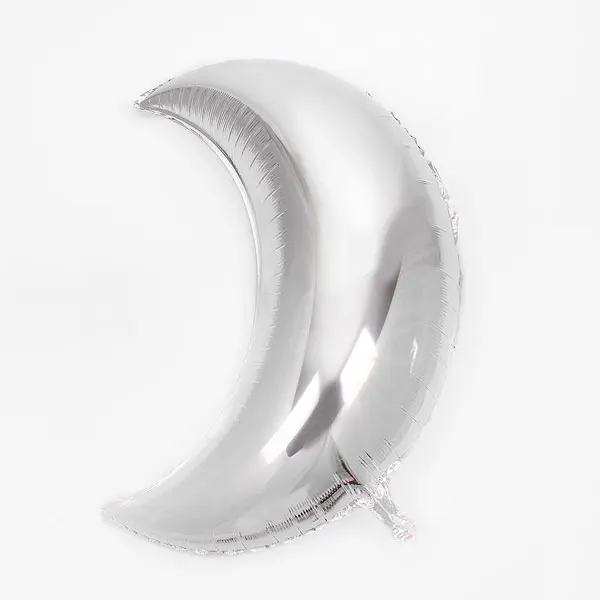 Globos de aluminio de dos lunas, letras plateadas de 16 pulgadas, tema OVNI de Robot de hombre y Luna grande para fiesta de cumplea&ntilde;os de 2 a&ntilde;os-1