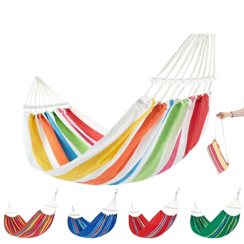 Murah Tempat Tidur Gantung Portabel Olahraga Taman Rumah Tempat Tidur Gantung Anti-rollover Tempat Tidur Gantung Perjalanan Luar Ruangan Berkemah Kursi Ayunan Kanvas Tempat Tidur Gantung Merah