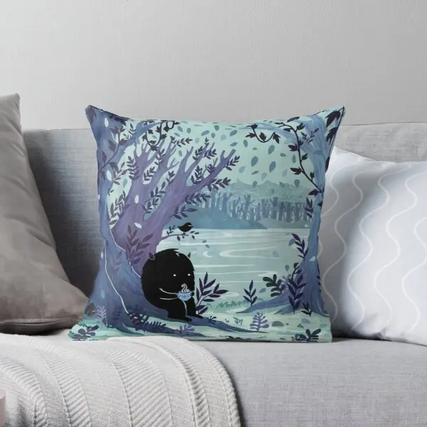 

A Quiet Spot of Tea Print Pillow Case Decorative Waist Decor Cushion Bed Sofa Cover Bedroom Home Car Pillows not include