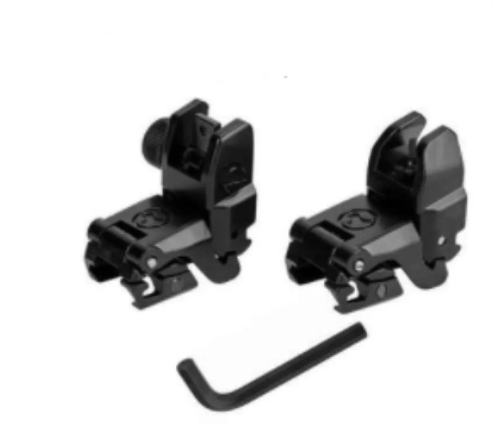 

Folding Flip-Up Front&Rear Sight Kit For Rifle 20mm Picatinny Rail Mount Tactical Hunting