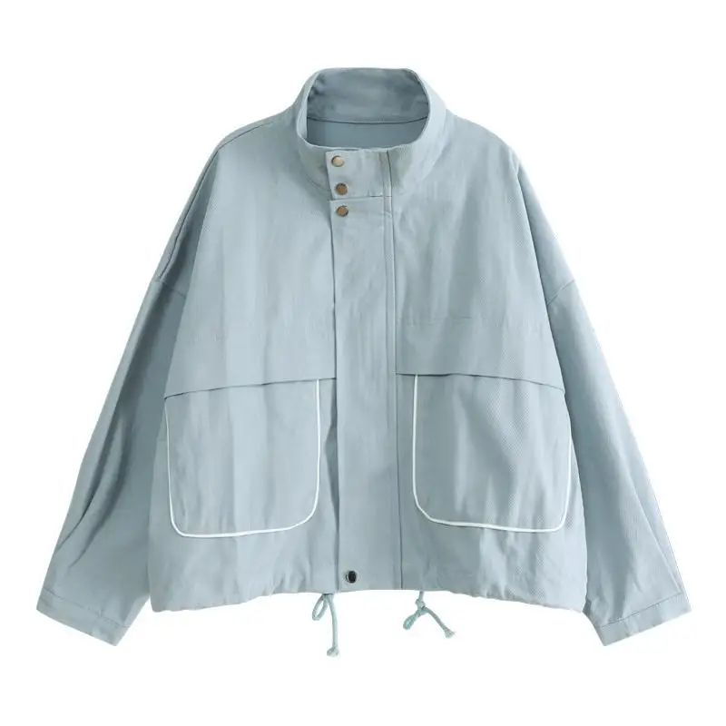 

Windbreaker Coat Women's 2021 Spring Autumn New Workwear Jacket Female Loose Student Ladies Ins College Style Short Top L700