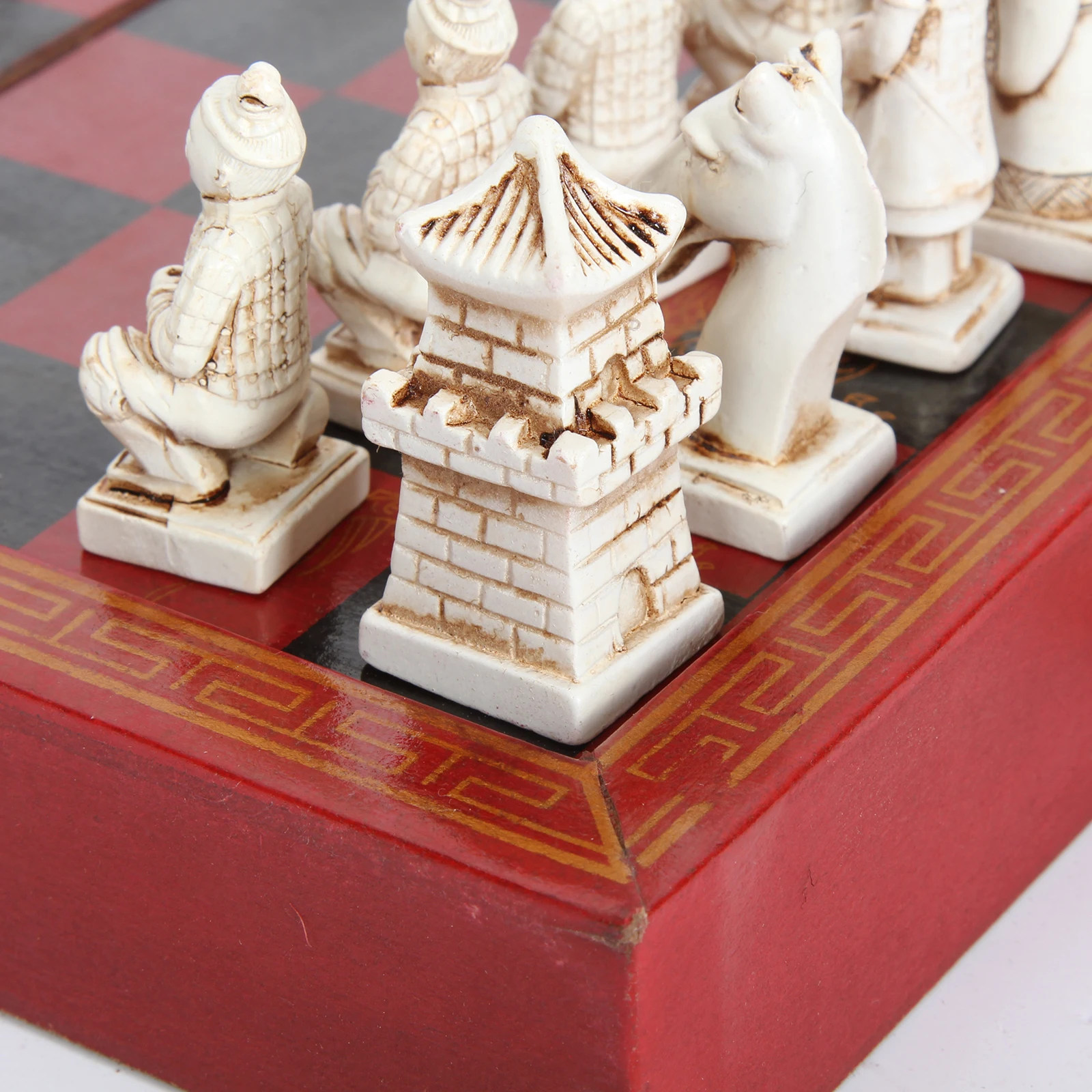 

28x28cm Wooden Folding Chess Set Game Board Interior Storage Adult Kids Gift Family Board Game Activities