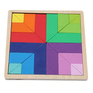 Palette Wooden Puzzle for Children Kids Geometric Square Board Intelligence Puzzle Kids Wooden Learning Educational Toys Jigsaw - Цвет: Palette