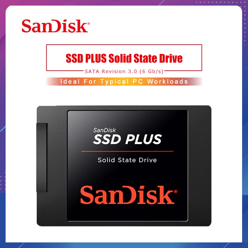 Sandisk SSD Plus Внутренний твердотельный жесткий диск SATA III 2 5 &quot120 ГБ 240 480 ноутбук