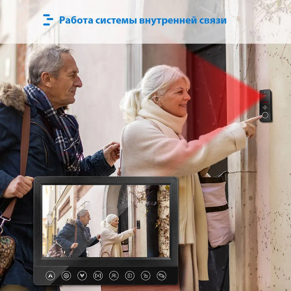 Видео-дверной звонок видеодомофон для квартиры Ночное видение устройства 7