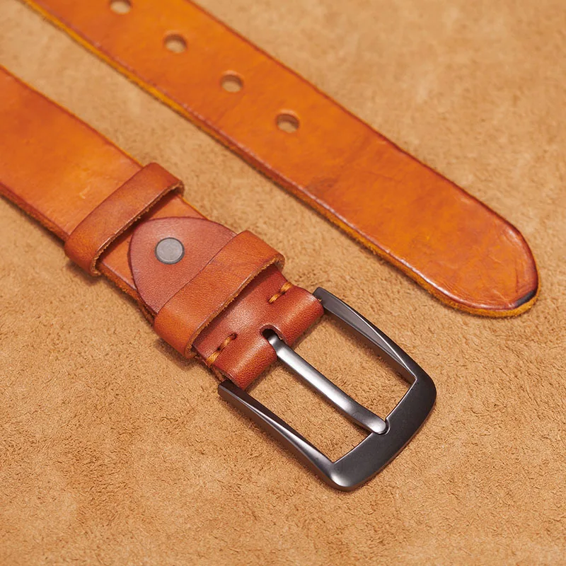 

Men leather belt,Retro top quality Genuine Leather Belts for men, Male metal Pin Buckle belt