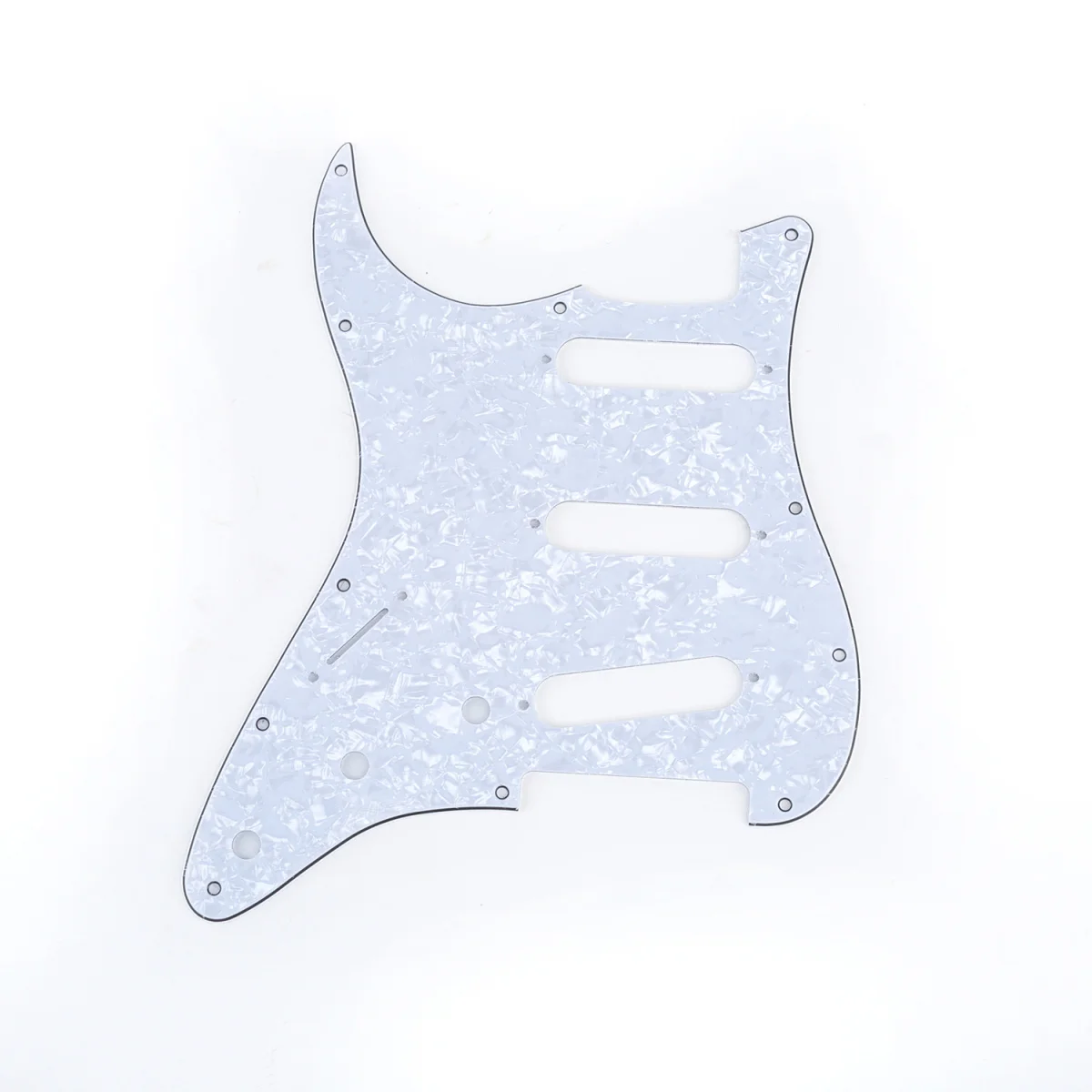 

Musiclily SSS 11 Hole Left Handed Strat Guitar Pickguard for Fender USA/Mexican Made Standard Stratocaster, 4Ply White Pearl