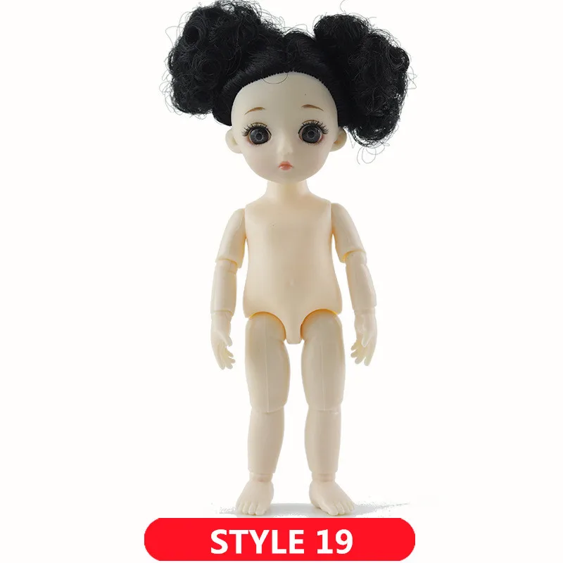 STYLE 19 1/12 BJD куклы 13 суставов DIY милые куклы принцессы 16 см 3D глаза ручной работы оригинальные куклы для девочек игрушки для детей подарки на день рождения - Цвет: STYLE 19