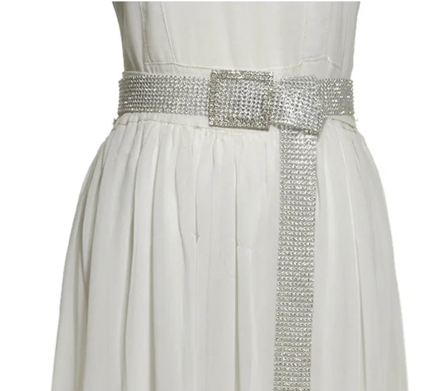 Женский ремень большой роскошный праздничный из сплава с цепочкой на талию 120 см |