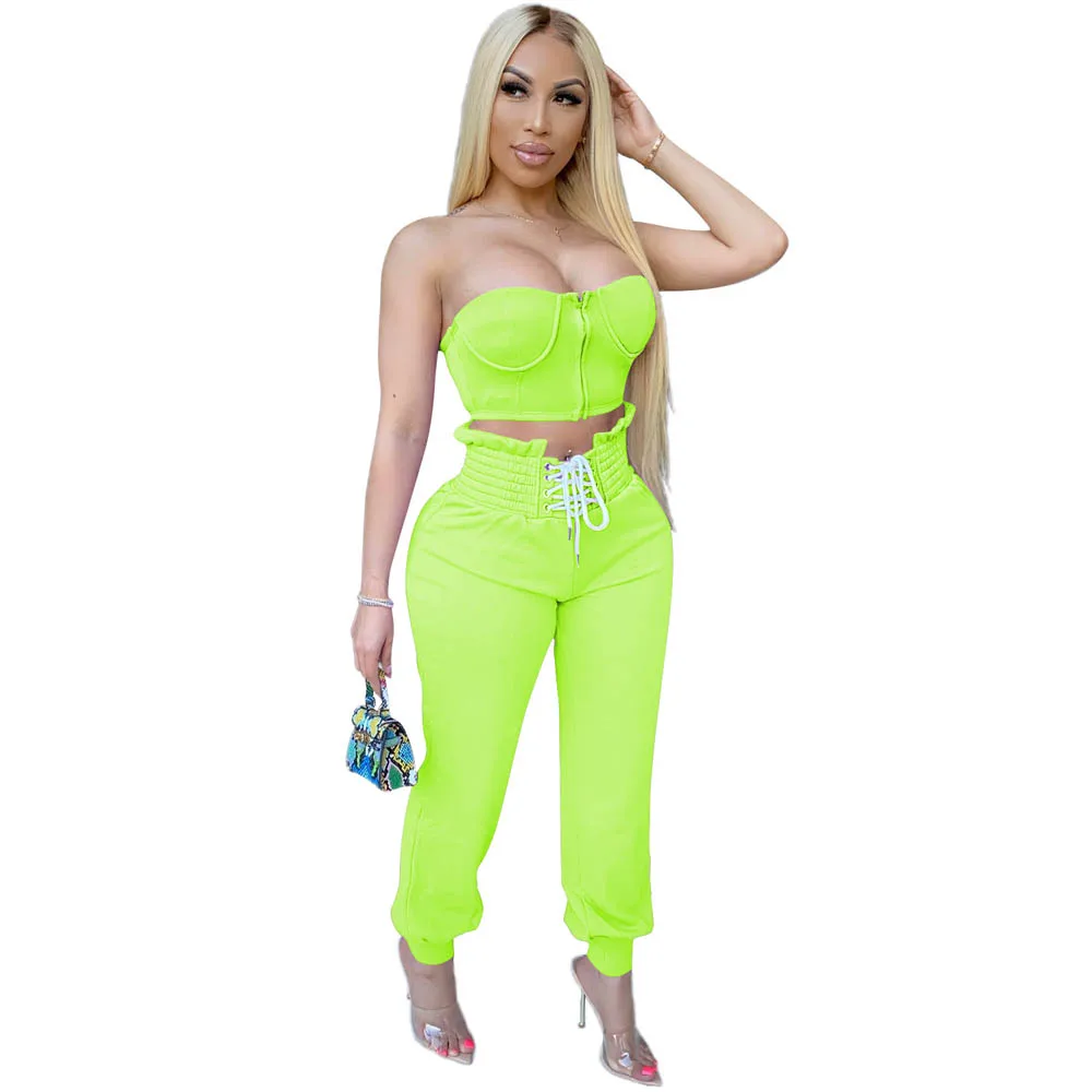 

Two Piece Joggers Set Women Sexy Track Suits Crop Top and Pants for Women Two Piece Pants Set Sportswear Clothing