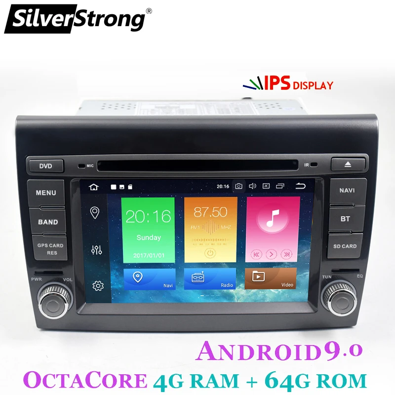 XJ-BRAVO-ZX5-4G64G SilverStrong 2 Din Android9.0 4G 64G Автомобильный dvd-плеер 7 ''Авторадио gps навигация для Fiat Bravo 2007 2008 2009 2010 2011 2012 - Цвет: XJ-BRAVO-ZX5-4G64G