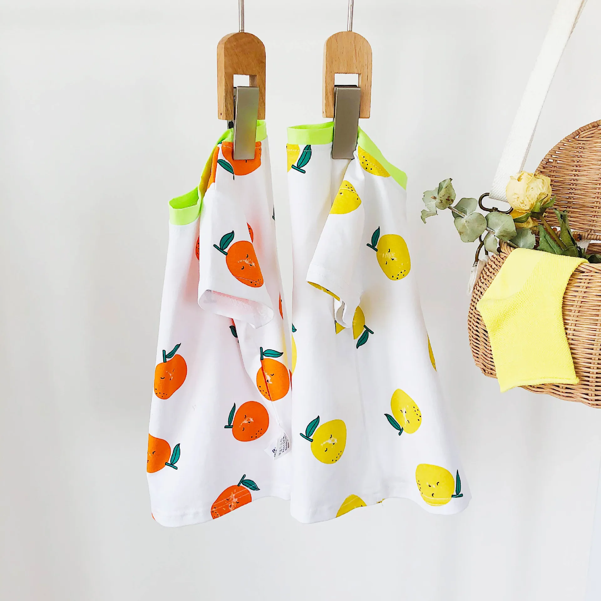 Summer 2020 New Arrival korean style for cute sweet baby girl and boys cotton fresh fruit printed all-match short sleeve t-shirt | Детская