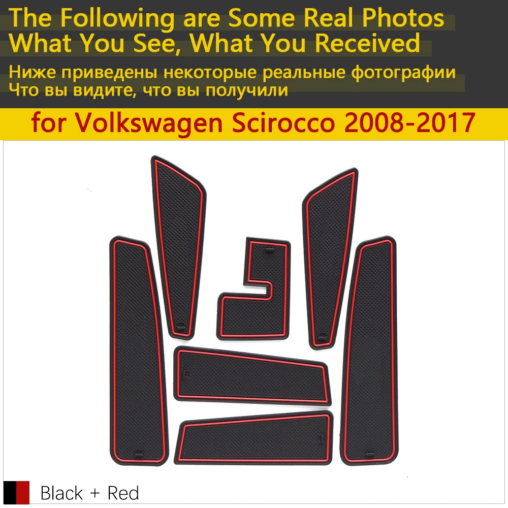 Anti-Slip Rubber Cup Cushion Door Groove Mat for VW Scirocco R GTS Volkswagen 2008~2017 2010 2012 2015 Accessories mat phone | Автомобили