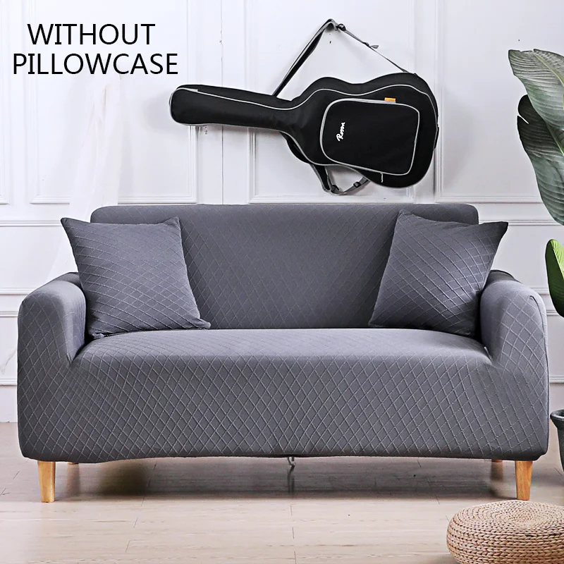 dark grey Одноцветные Угловые чехлы для диванов для гостиной, универсальные эластичные 3D клетчатые чехлы для диванов, Стрейчевые чехлы для диванов 1, 2, 3, 4, 1 шт - Цвет: dark grey