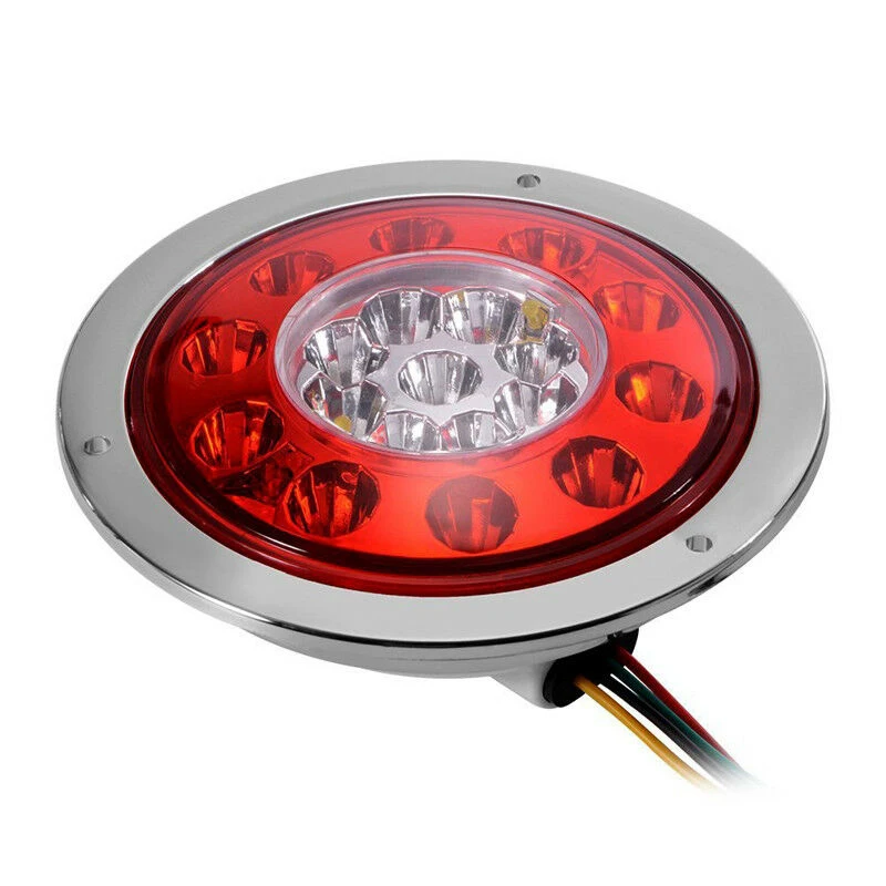 

4 Pack Round 19 Led Rear Stop Light Tail Brake Turn Signal Lamp Trailer Truck Van