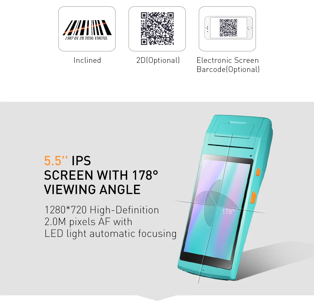 IssyzonePOS Термопринтер для получения этикеток 58 мм ручной КПК NFC PSAM Bluetooth Wi-Fi POS принтер 2D штрих-код терминал данных