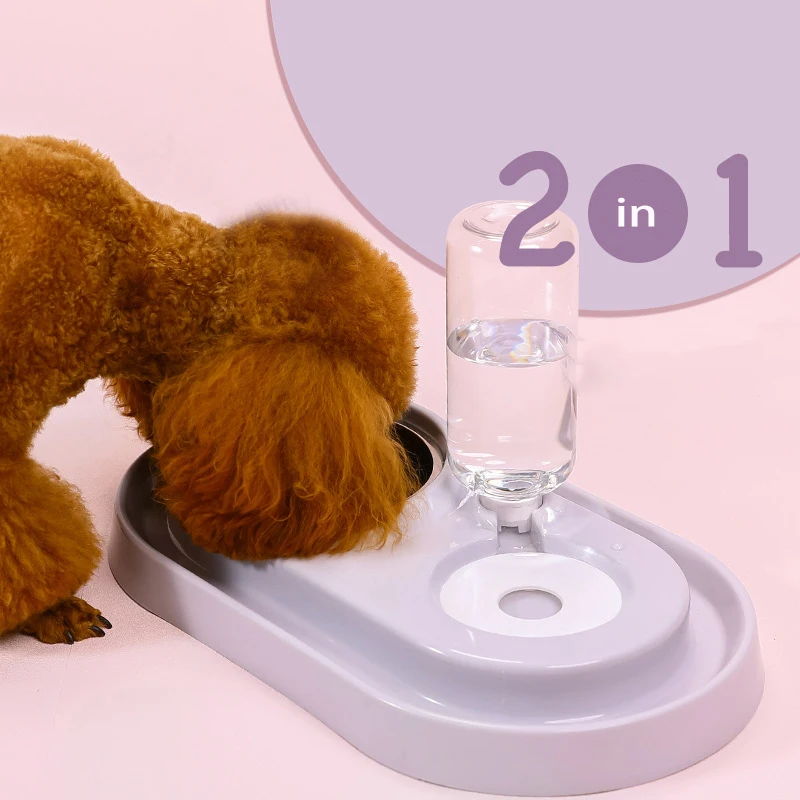 

Cats and dogs pet bowls pet drinking and feeding dual-use automatic water bowl anti-overturning pet supplies drinking utensils