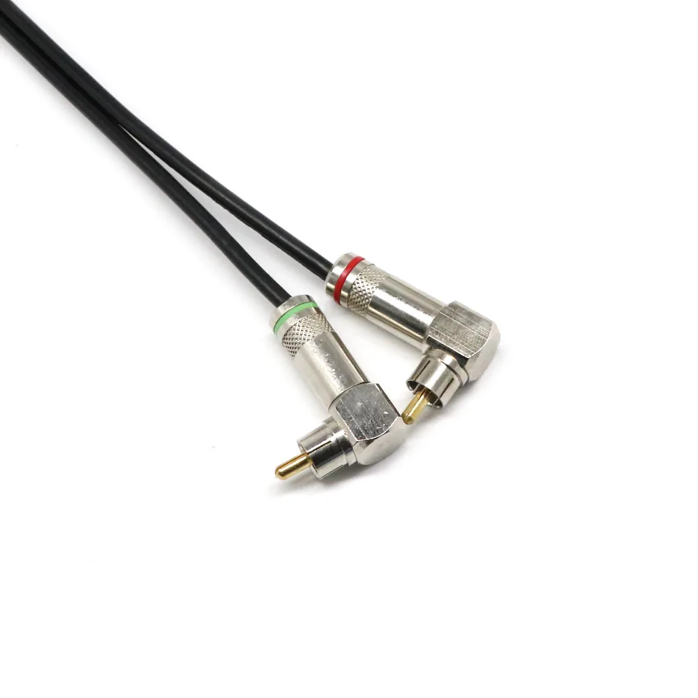 Hifi моно двойной 6 35 мм 1/4 ''TRS штекер на Двойной RCA мужской угол 90 градусов для