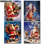 Алмазов картина Санта Клаус зимнего пейзажа снега Рождества домашний декор камни в форме ромба сверла Вышивка Набор для рукоделия украшение из бисера