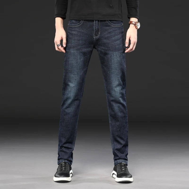 Male Jeans Men Men'S Jean Homme Denim Slim Fit Pants Trousers Straight Black Biker Skinny Designer Casual Business Stretch Soft | Мужская