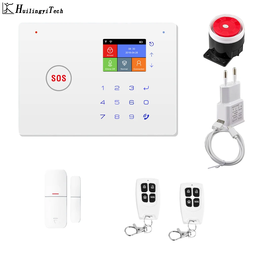 HuilingyiTech безопасность дома Sirena Alarma WiFi + GSM приложение управление сигнализация