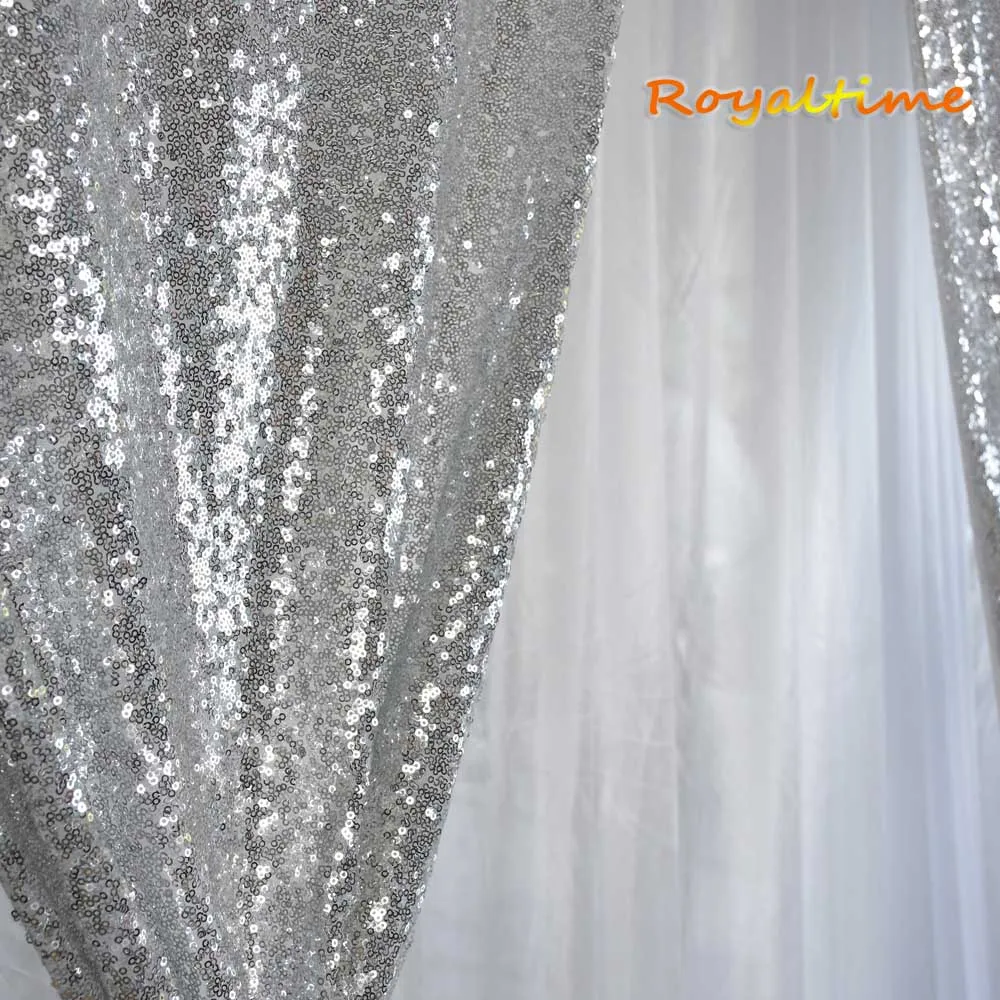 Royaltime 2 шт 2x8ft Серебряный фон с пайетками занавеска Свадебная фотобудка для