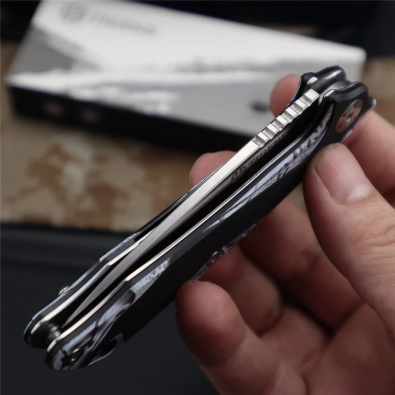 ТИГЕНД 1809 Нож D2 Сталь Складное Лезвие G10 Шарикоподшипник Карманный Армейский Ножи для Отдыха на Природе Охота Выживание Тактический Служебный ЕДК