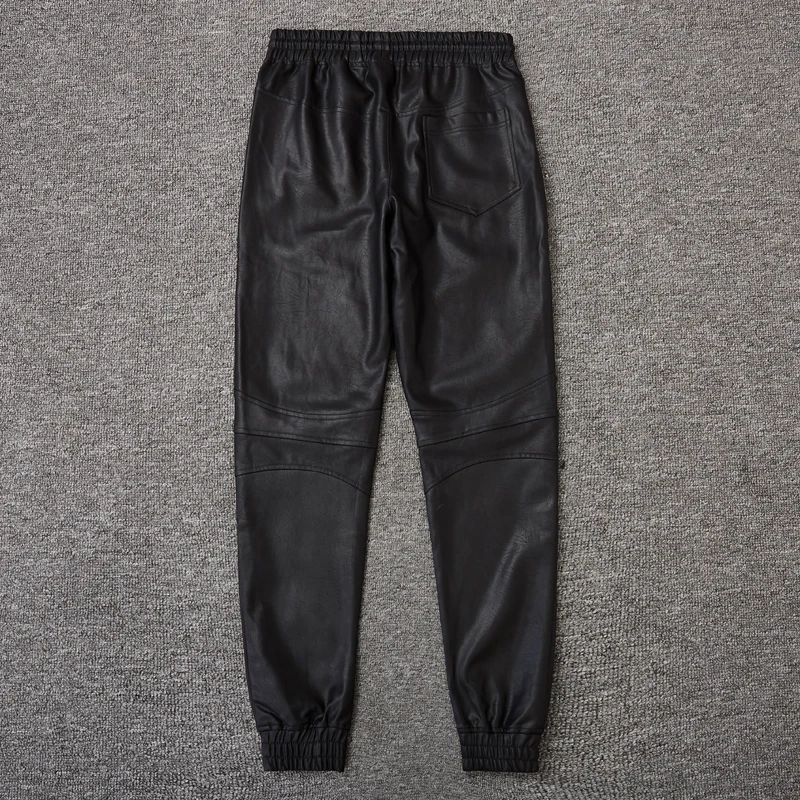 Ветрозащитные повседневные теплые кожаные мужские брюки высшего качества