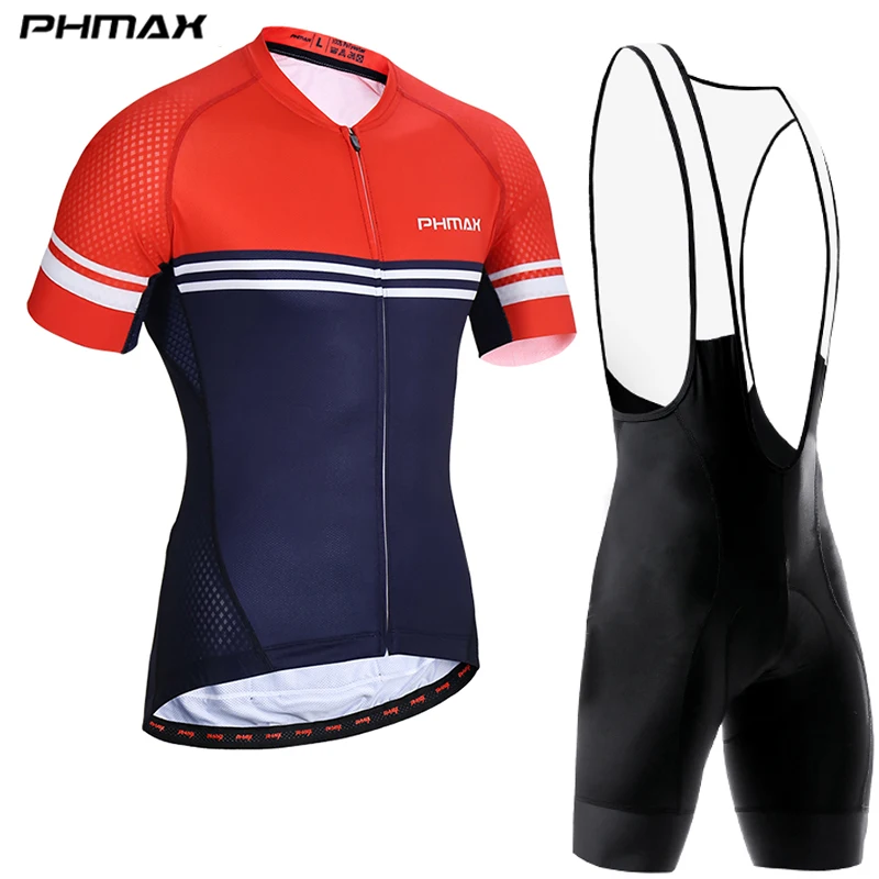 Bib Cycling Set PHMAX Pro Набор Джерси для велоспорта, одежда для горного велосипеда, одежда для гонок, одежда для велоспорта, Униформа, Майо, Ropa Ciclismo, набор для велоспорта для мужчин - Цвет: Bib Cycling Set