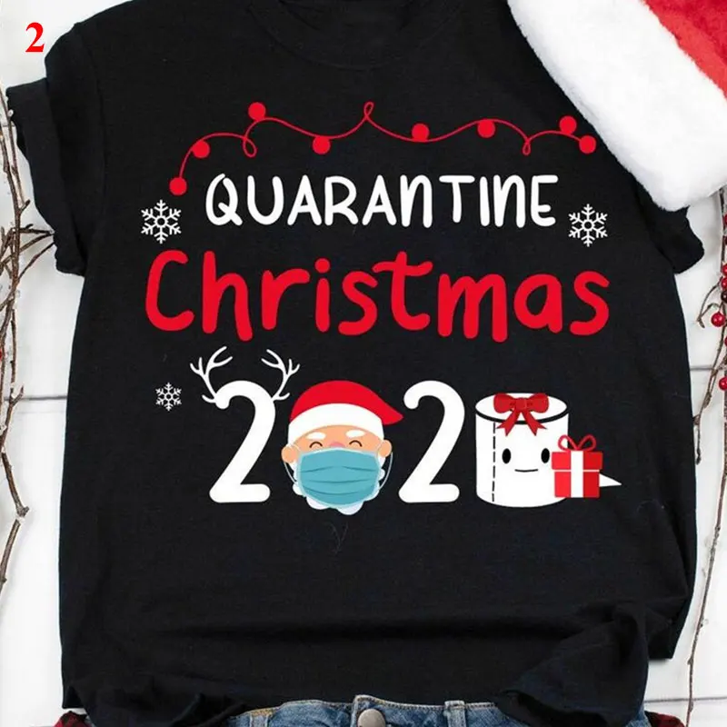 2020 Рождественская футболка с рисунком из туалетной бумаги Санта-Клауса маски