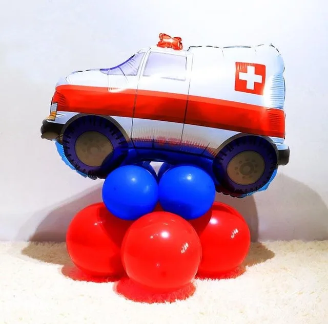 Car Ballons Truck Train airplane Foil Balloon police Globos Gift Happy Birthday Boyss Party Decorations Favor Kids car car balls - Цвет: 1pc