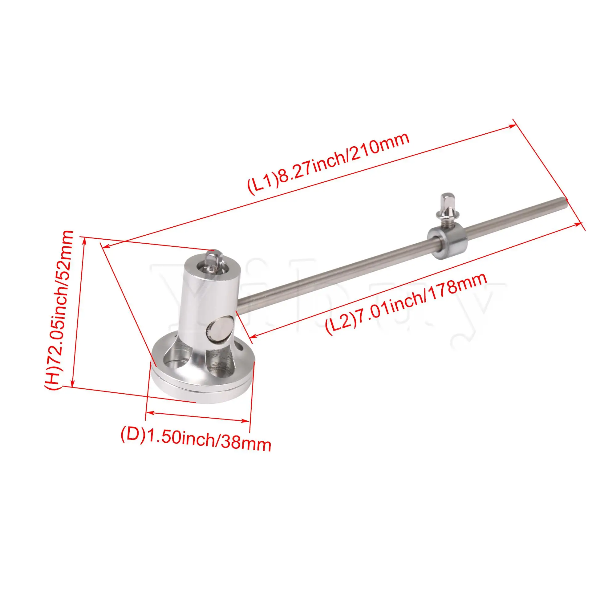 

Yibuy Silver Head Dia 38mm Drum Pedal Beater Hammer for Drum Kit Accessory