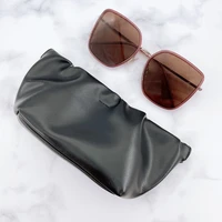 new black leather spring glasses bag spectacle box sunglasses storage cloud bag multifunctional pu carry bag glasses cover