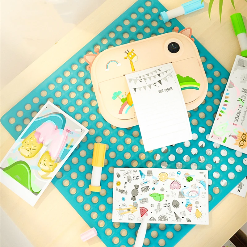DIY Instant Print Camera Kids Flamingo Thremal Photo Printing Printer Camera for Children Christmas Gifts Toy