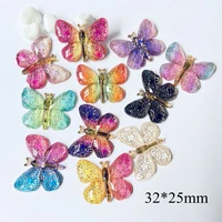 30pcslots 3225mm butterflies cabochon 1 hole pendant resin supply hair accessories diy fridge magnet sticker phone shell make