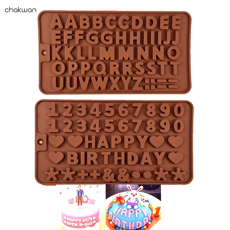 DIY Инструменты для украшения торта силиконовая форма шоколада с днем рождения