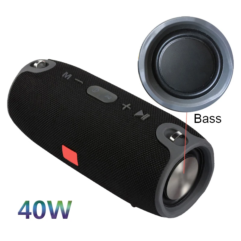 

Беспроводная Bluetooth-колонка, 40 Вт, FM-радио, водонепроницаемая Портативная колонка, супер бас, стерео сабвуфер, компьютер, звуковая коробка