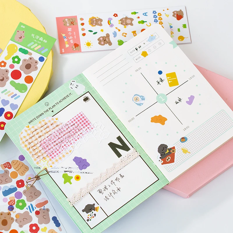 4 шт. наклейки Кавай для ноутбука, телефона, багажника, альбома, дневника, календаря, альбома вырезок, канцелярские принадлежности для студентов в офисе.