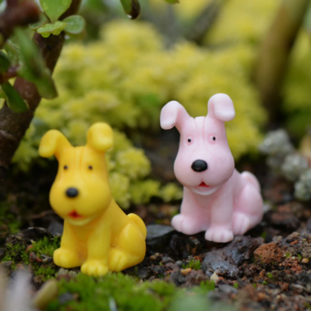 Полимерная Миниатюрная модель мини собаки статуэтка куклы садовый ландшафт