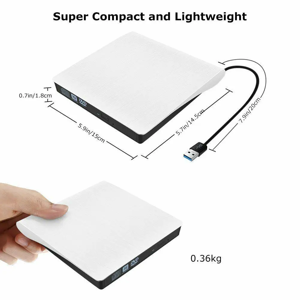 BEESCLOVER внешний тонкий USB 3 0 DVD привод ± RW CD устройство для съемки Mac ПК ноутбука