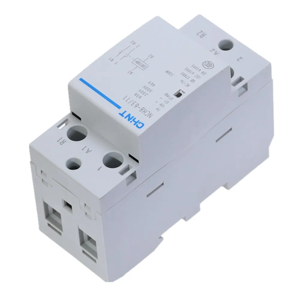 CHNT NCH8-63/11 2-полюсный 63A 1NO 1NC контактор DIN-рейки бытовые модульные замыкатели
