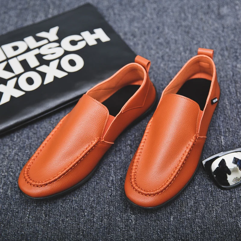 

Fashion 2019 New Men Shoes Leather Doug Shoes Comfortable Men Casual Shoes Footwear Flats Men Slip on Lazy Shoes Driver
