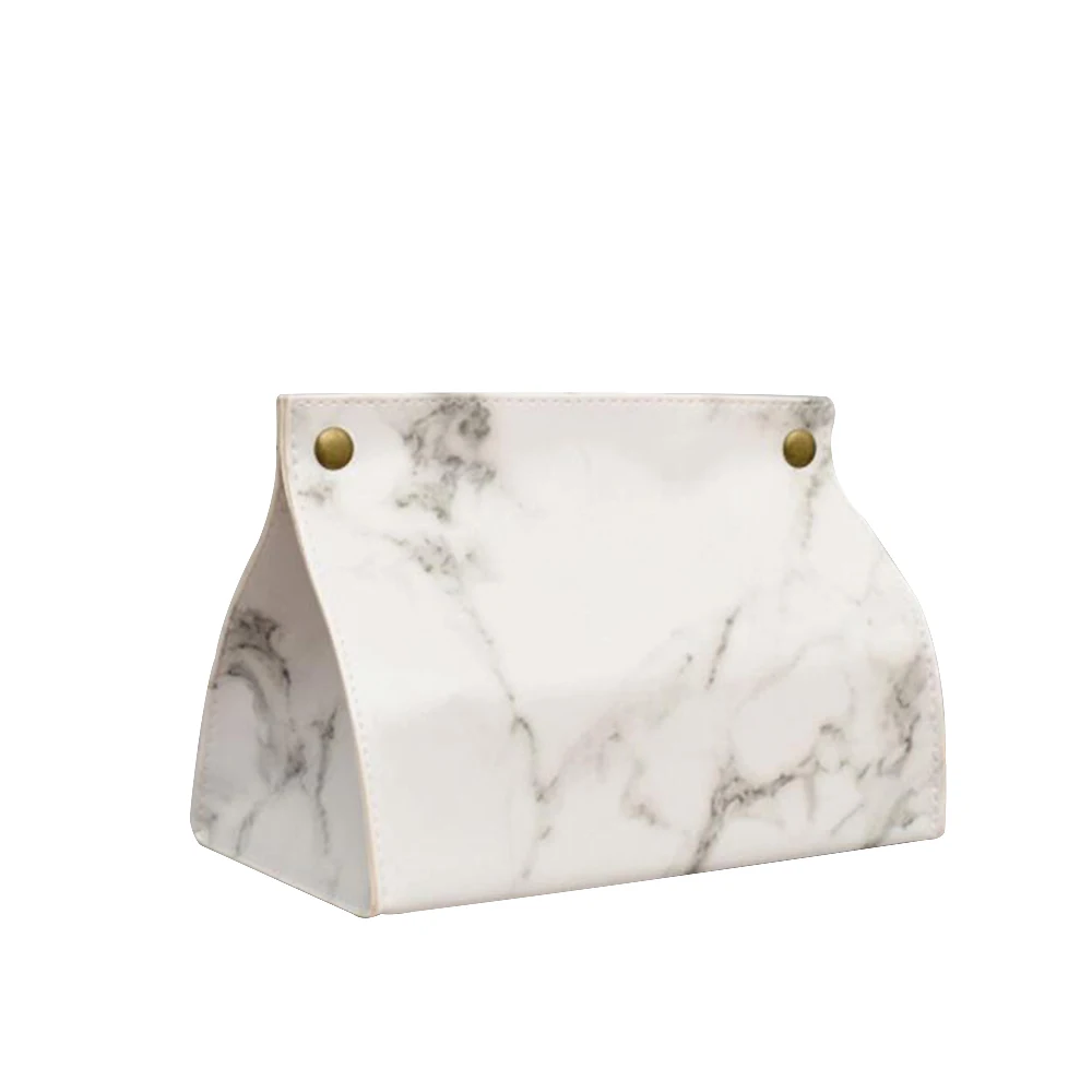

Marble Tissue Box Case Pouch Leather Home Car Napkin Paper Towel Container Papers Dispenser Holder Box Case Table Decoration 2