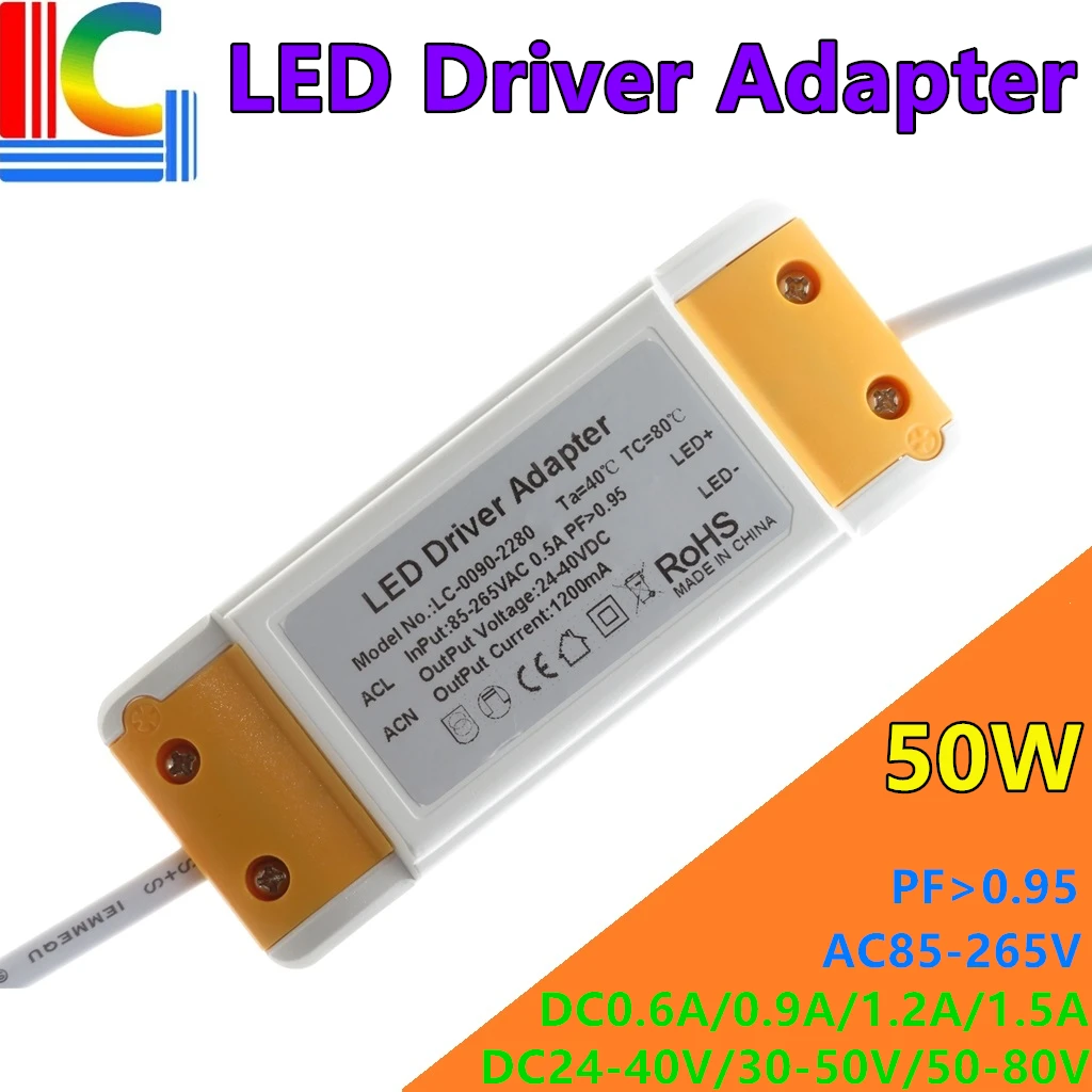 

18W 30W 36W 42W 48W 50W LED Panel light driver adapter AC85-265V Power supply 300mA 600mA 1050mA 1200mA 1500mA DC Transformer
