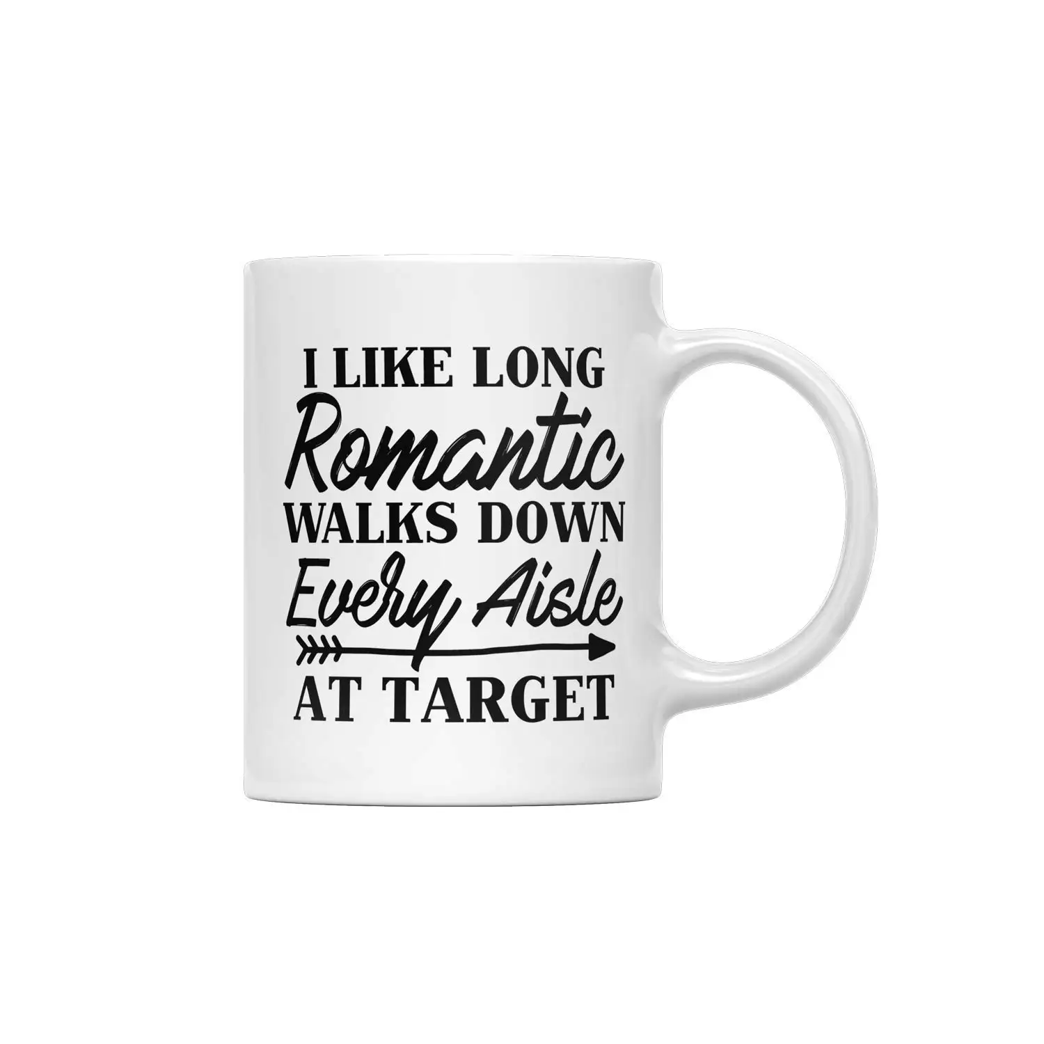 Мне нравится длинная романтическая ходит в Target забавные Кофе кружка