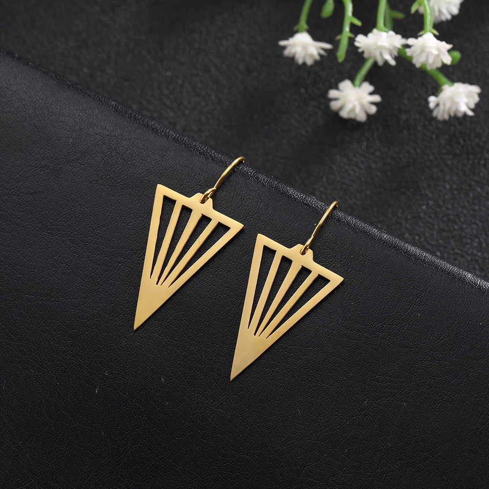 Корейские перевернутые треугольные серьги Sipuris из нержавеющей стали для женщин