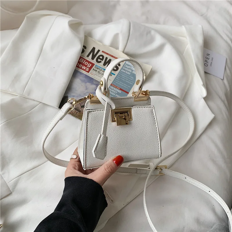 

Popular handbag women's 2021 leather new trendy fashion one-shoulder messenger bag mini change portable retro small square bag